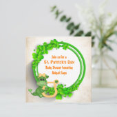 Niedlich Dragon St Patrick's Day Girls Baby Shower Einladung (Stehend Vorderseite)