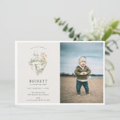 Niedlich Dragon Theme Geburtstagsparty Foto Einladung (Stehend Vorderseite)