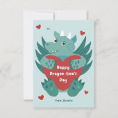 Niedlich Dragon Valentine Karte (Vorderseite)