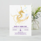 Niedlich Dragon Whimsy Geburtstag Einladung (Stehend Vorderseite)