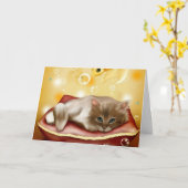 Niedlich Dream Kitten Karte (Gelbe Blume)