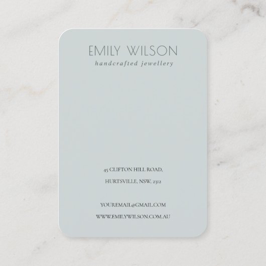 Niedlich Dreamy Aqua Blue Butterfly 2 Earring Disp Visitenkarte (Rückseite)