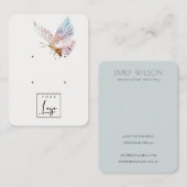 Niedlich Dreamy Blush Aqua Butterfly 2 Earring Dis Visitenkarte (Vorne/Hinten)