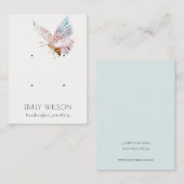 Niedlich Dreamy Blush Aqua Butterfly 2 Earring Dis Visitenkarte (Vorne/Hinten)