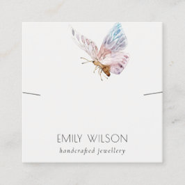 Niedlich Dreamy Blush Aqua Butterfly Earring Displ Quadratische Visitenkarte