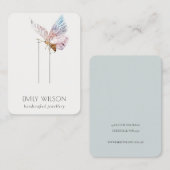 Niedlich Dreamy Blush Aqua Butterfly Haarnadelanze Visitenkarte (Vorne/Hinten)