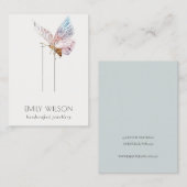Niedlich Dreamy Blush Aqua Butterfly Haarnadelanze Visitenkarte (Vorne/Hinten)