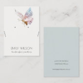 Niedlich Dreamy Blush Aqua Butterfly Necklace Disp Visitenkarte (Vorne/Hinten)
