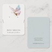 Niedlich Dreamy Blush Aqua Butterfly Necklace Disp Visitenkarte (Vorne/Hinten)