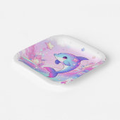 Niedlich Dreamy Dolphin Baby Dusche Pappteller (Gewinkelt)