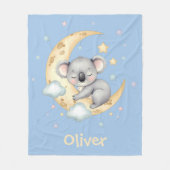 Niedlich Dreamy Koala auf dem Crescent Moon Fleecedecke (Vorderseite)