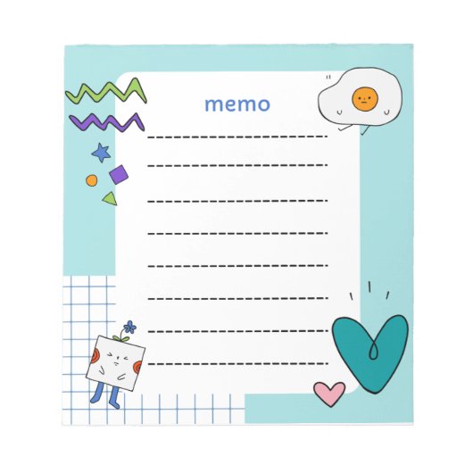 Niedlich Dreamy Pastel Doodle Memo Notizblock (Vorderseite)