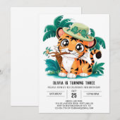 Niedlich Dreamy Tiger Digital Geburtstag Einladung (Vorne/Hinten)