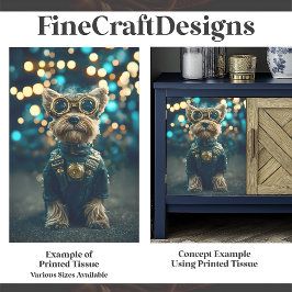 Niedlich Dressed Yorkshire Terrier Dog F8 Decoupag Seidenpapier