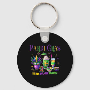 Niedlich Drink getrunken Betrunken Funny Mardi Gra Schlüsselanhänger