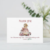 Niedlich Duck Baby Dusche Danke Karte (Stehend Vorderseite)