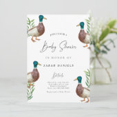 Niedlich Duck Baby Shower Invitation - Gender Neut Einladung (Stehend Vorderseite)