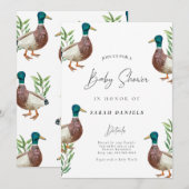 Niedlich Duck Baby Shower Invitation - Gender Neut Einladung (Vorne/Hinten)