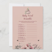 Niedlich Duck Baby Word Scramble | Baby Shower Gam Einladung (Vorderseite)