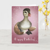 Niedlich Duck Birthday Card Karte (Gelbe Blume)