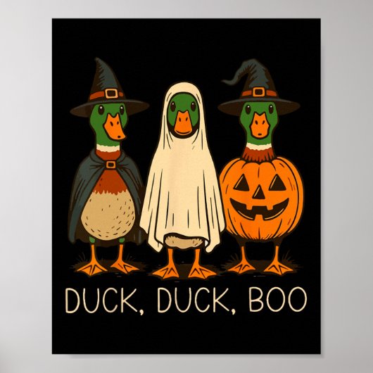 Niedlich Duck Duck Boo Funny Spooky Gänsehaut Hall Poster (Vorne)