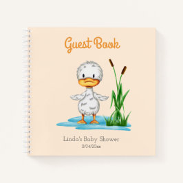 Niedlich Duck Gender Neutral Baby Shower Gästebuch Notizblock
