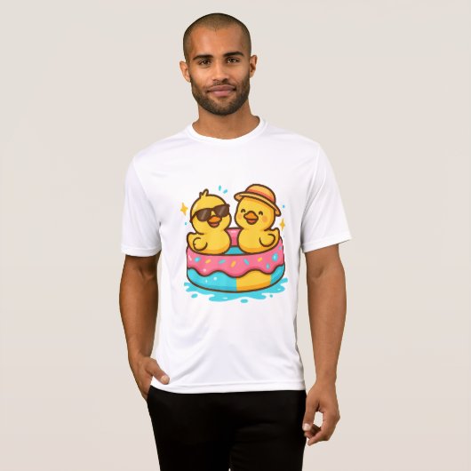 Niedlich Duck in Floatie - Funny Summer Vibes T - T-Shirt (Vorne ganz)
