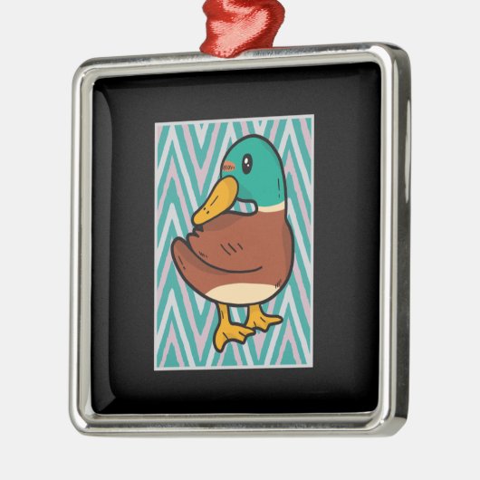 Niedlich Duck Ornament Aus Metall (Links)