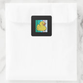 Niedlich Duck Quadratischer Aufkleber (Tasche)
