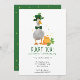 Niedlich Duck St. Patrick's Day Party Einladung