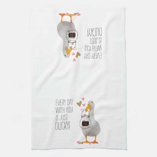 Niedlich Duck Valentine Geschirrtuch (Vertikal)