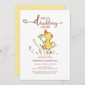 Niedlich Duckling Baby Dusche Einladung (Vorne/Hinten)