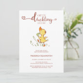 Niedlich Duckling Baby Dusche Einladung (Stehend Vorderseite)