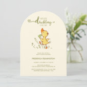 Niedlich Duckling Baby Dusche Einladung (Stehend Vorderseite)