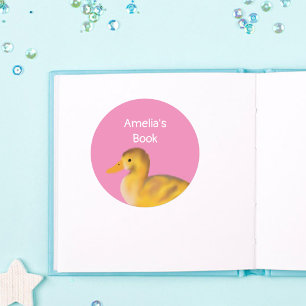 Niedlich Duckling Dieses Buch gehört zu Personalis Runder Aufkleber