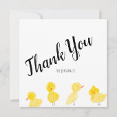 Niedlich Ducks Hand Watercolor Babydusche Danke (Vorderseite)