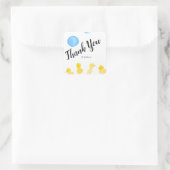 Niedlich Ducks Hand Watercolor Babydusche Danke Quadratischer Aufkleber (Tasche)