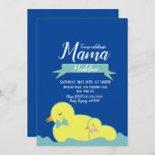 Niedlich Ducks Yellow Blue Pink Babydusche Einladung (Vorne/Hinten)