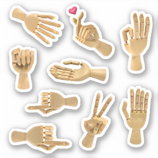 Niedlich Dummy Toy Hand Sticker Set (Vorderseite)