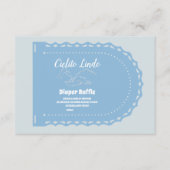 Niedlich Dusty Blue Cielito Lindo Diapper Raffle Begleitkarte (Vorderseite)