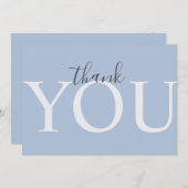 Niedlich Dusty Blue Modern Typografie Kinderdusche Dankeskarte (Vorne/Hinten)