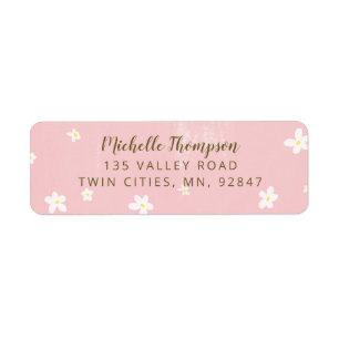 Niedlich Dusty Pink Sweet Daisies Girly Script