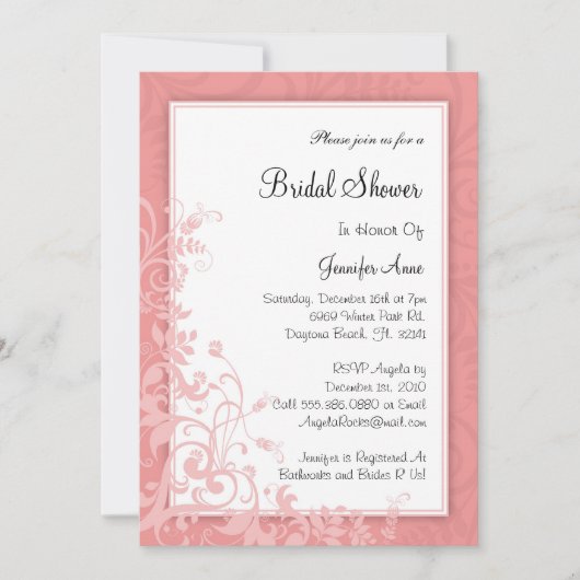 Niedlich Dusty Rose PINK Brautparty Einladung (Vorderseite)