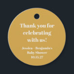 Niedlich Dusty Yellow Baby Dusche Custom Vielen Da Geschenkanhänger<br><div class="desc">Moderner Niedlicher Dusty Yellow Baby Dusche Individuelle Name Danke für die Tags</div>