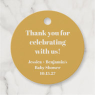 Niedlich Dusty Yellow Baby Dusche Custom Vielen Da Geschenkanhänger