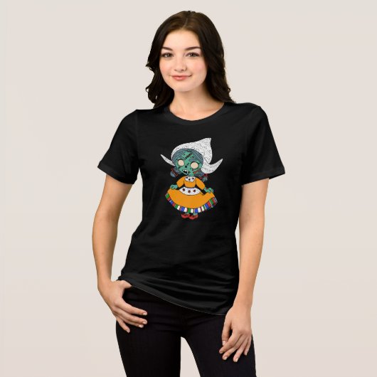 Niedlich Dutch Zombie Girl Tri-Blend Shirt (Vorderseite voll)