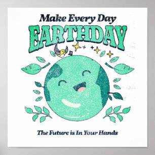 Niedlich Earth Day Jeden Tag, Adorable Kawaii Poster