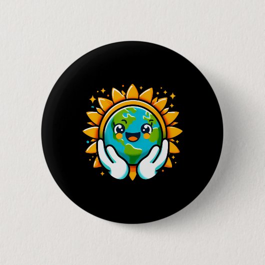 Niedlich Earth Day Kindermädchen Kinder Kinder glü Button (Vorderseite)