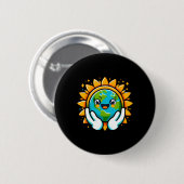 Niedlich Earth Day Kindermädchen Kinder Kinder glü Button (Vorne & Hinten)