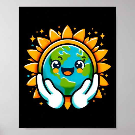 Niedlich Earth Day Kindermädchen Kinder Kinder glü Poster (Vorne)